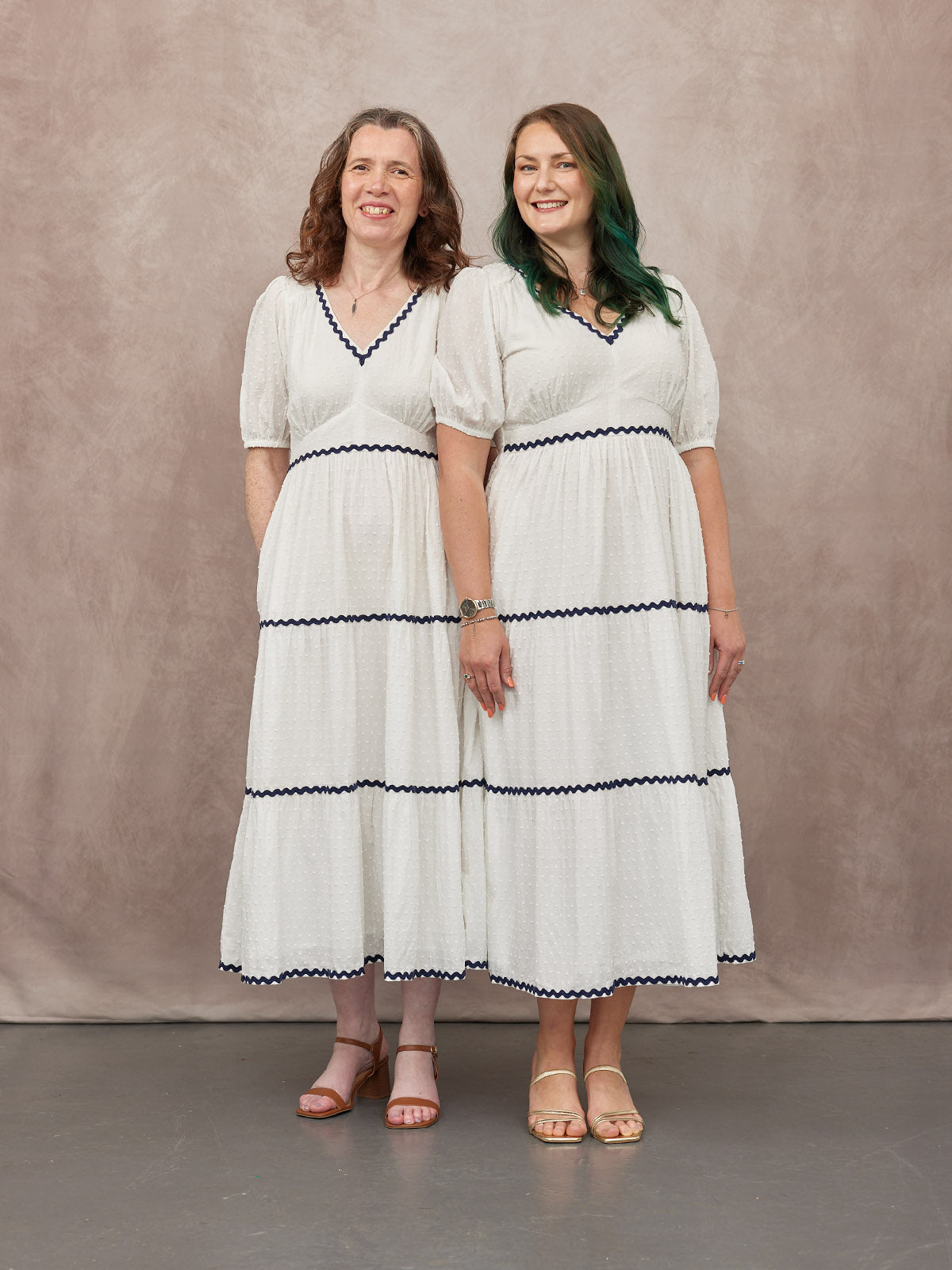 Nelly Ric Rac Dress - White & Navy