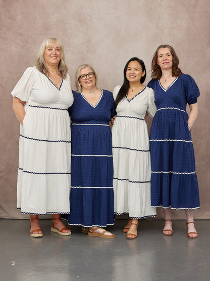 Nelly Ric Rac Dress - Navy & White