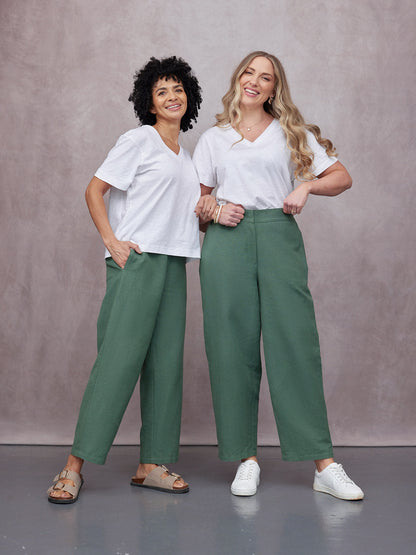 Myrtle Barrel Leg Trouser - Green