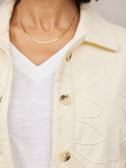 Lizzie Embroidered Summer Jacket - Cream