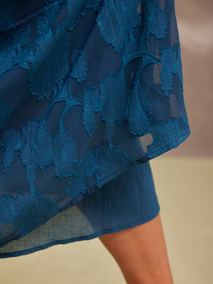 Helena Short Sleeve Jacquard Dress - Floral