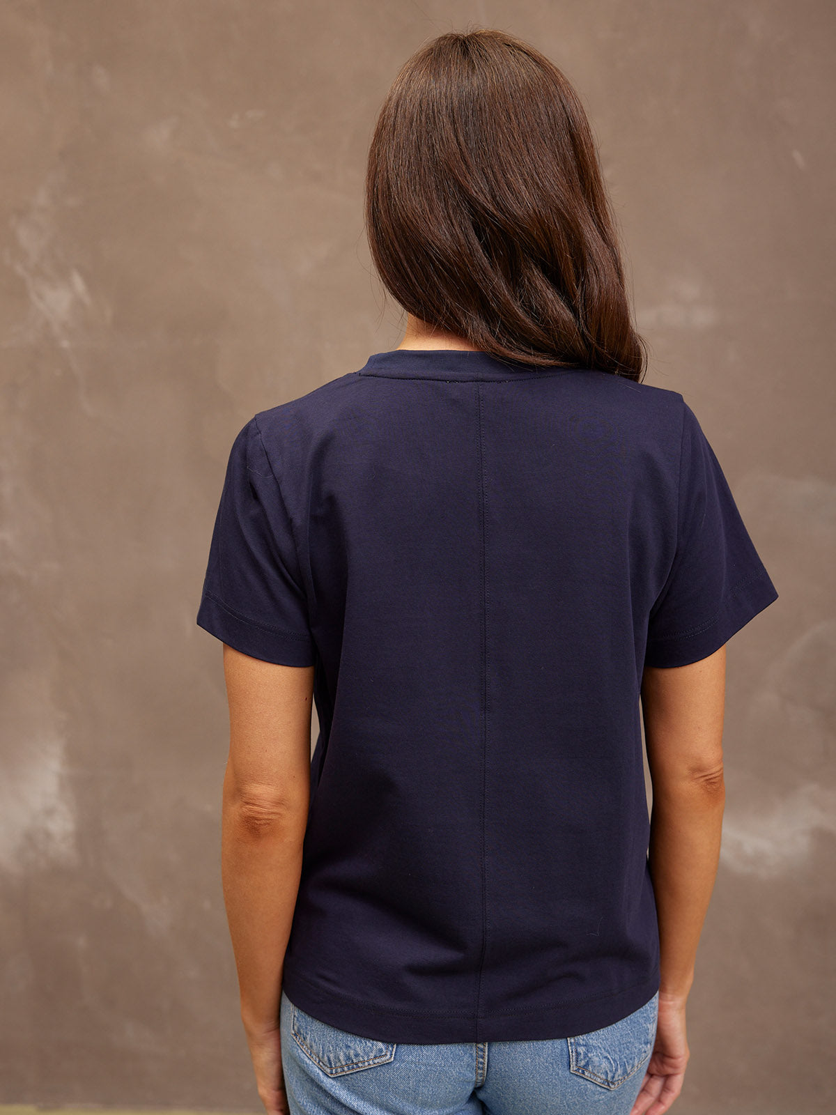 Adele Relaxed Tee - Navy