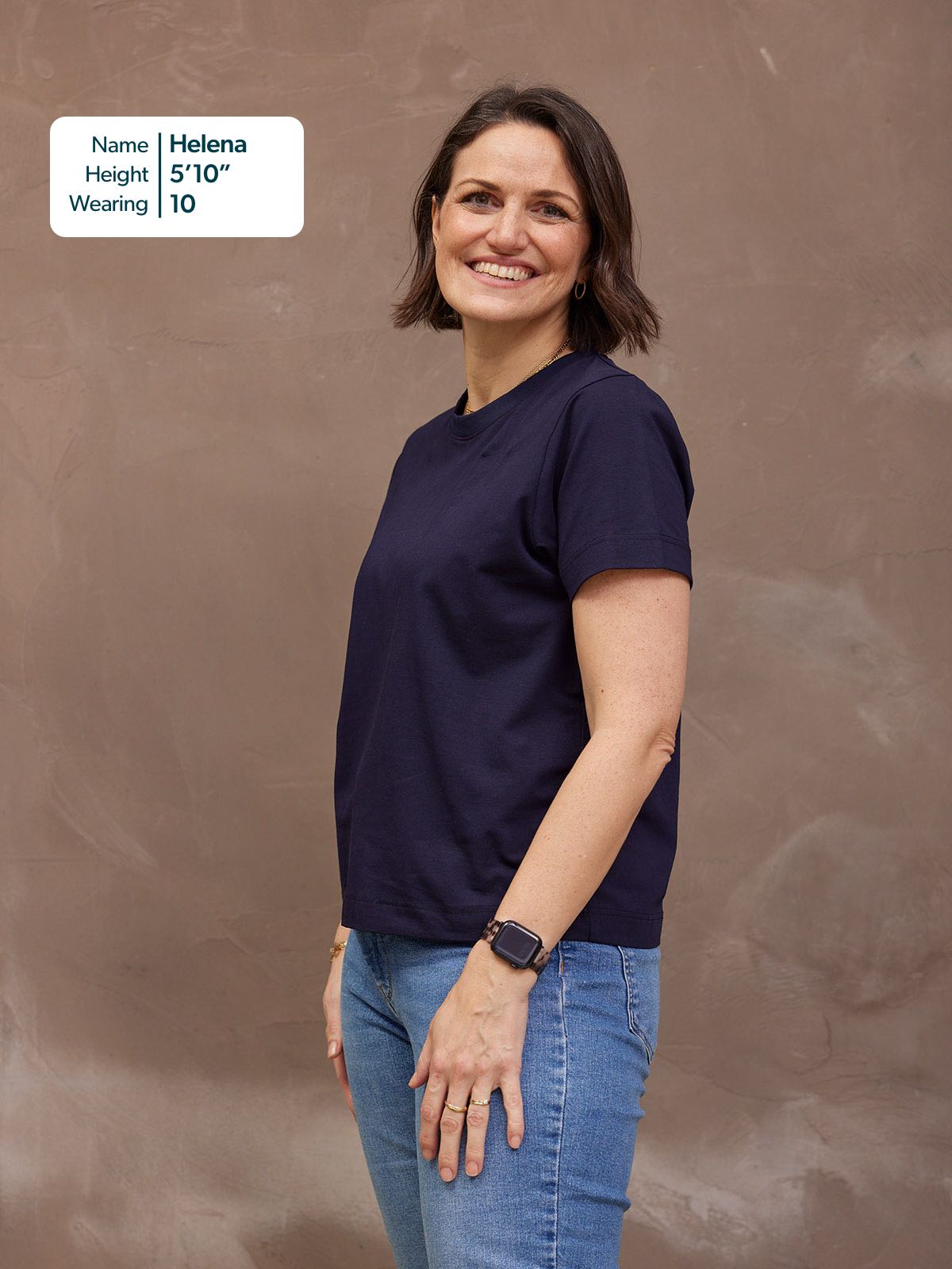 Adele Relaxed Tee - Navy