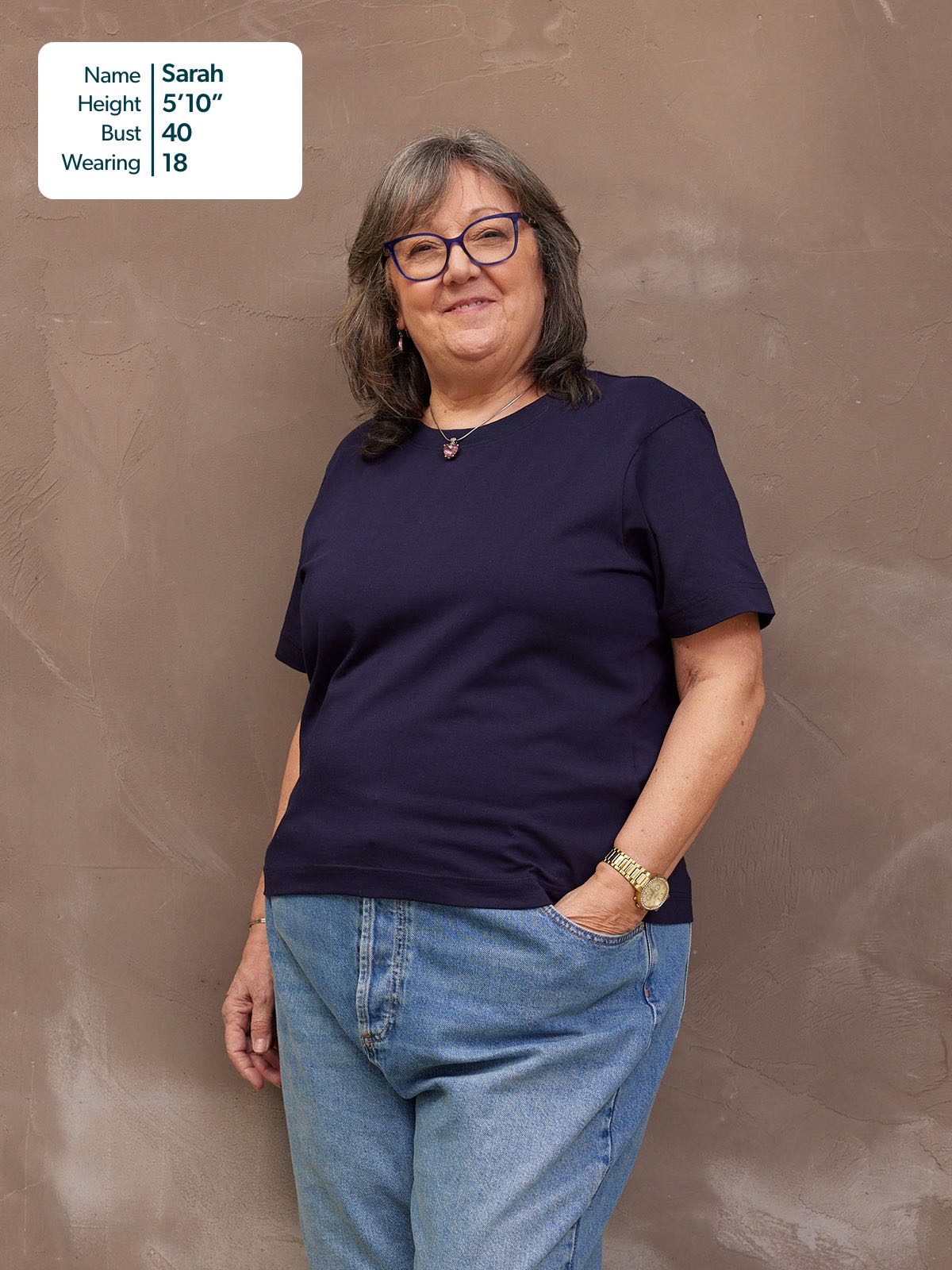 Adele Relaxed Tee - Navy