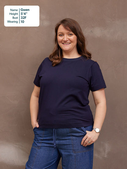 Adele Relaxed Tee - Navy