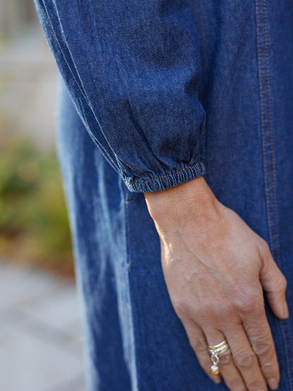 Anne - Button Through Denim Dress