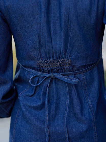 Anne - Button Through Denim Dress