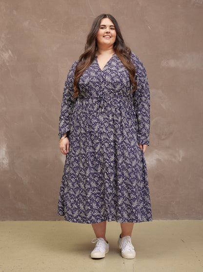 Ashleigh Shirt Dress - Navy Floral Print