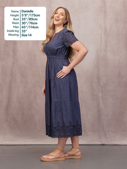 Georgie Cotton Summer Dress - Dark Navy