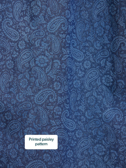 Jessica V-Neck Denim Dress - Printed Paisley