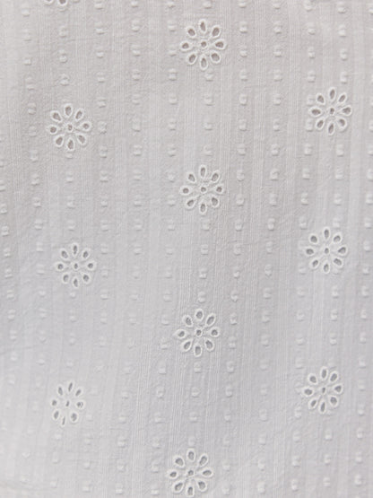 Kari Broderie Short Sleeve Shirt - White