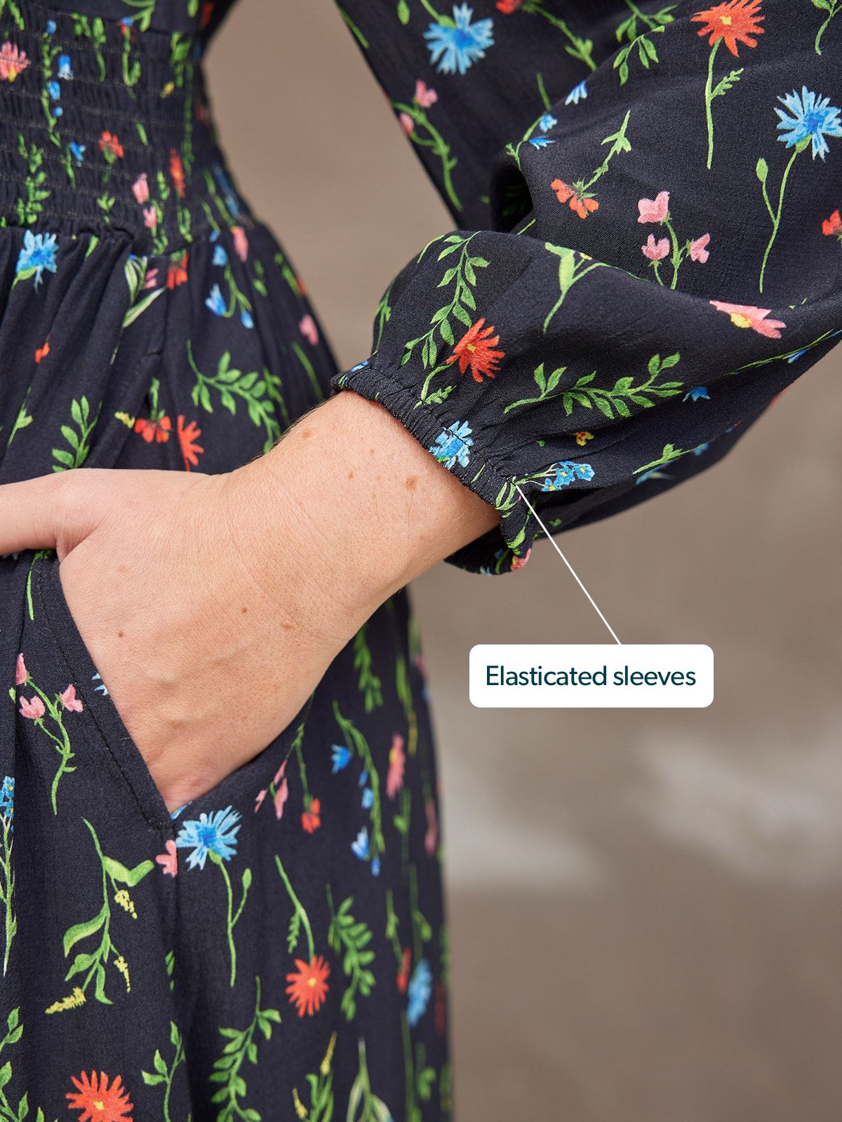 Maddie Dress - Black Floral