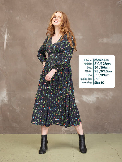 Maddie Dress - Black Floral