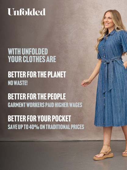 Mel Denim Shirt Dress - Denim Pinstripe