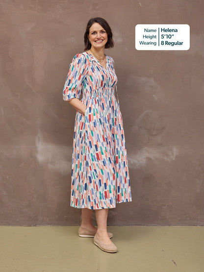 Vera Midi Dress - Brushstroke