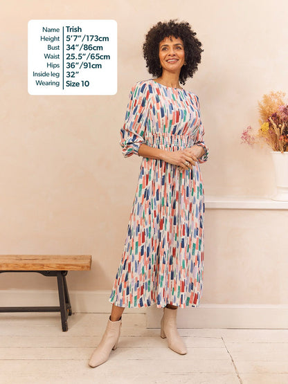 Vera Midi Dress - Brushstroke