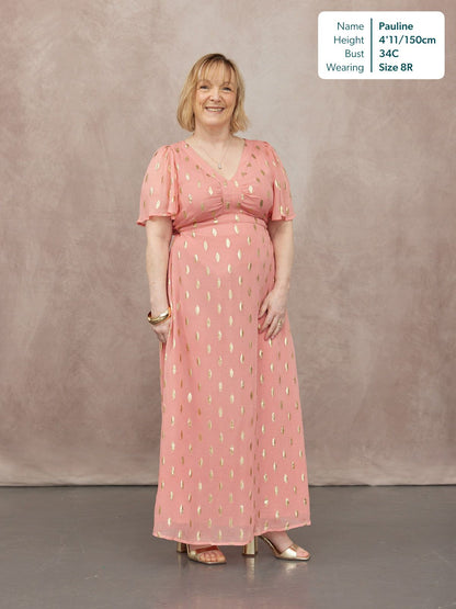 Helena Lurex Dress - Pink & Gold