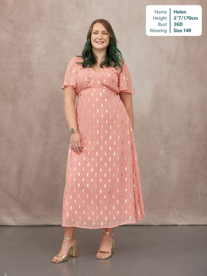 Helena Lurex Dress - Pink & Gold