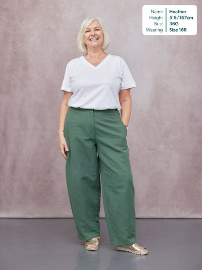 Myrtle Barrel Leg Trouser - Green