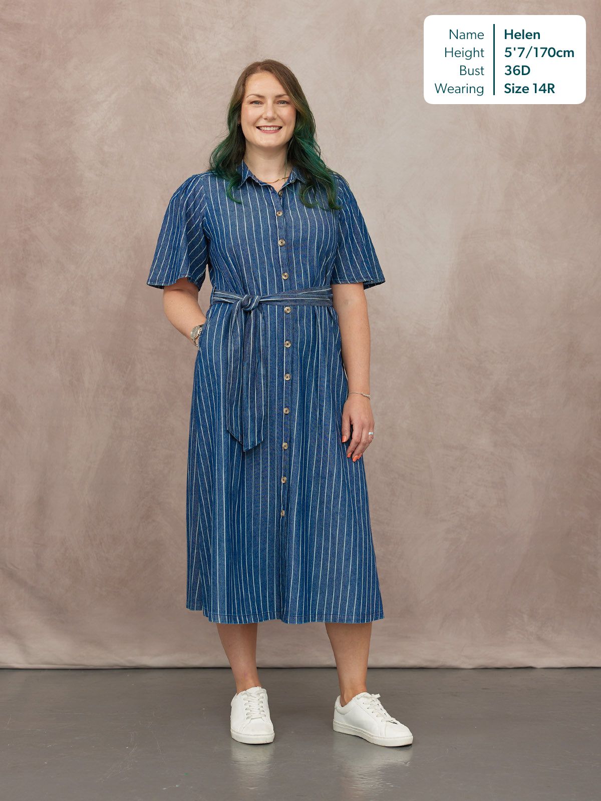 Mel Denim Shirt Dress - Denim Pinstripe