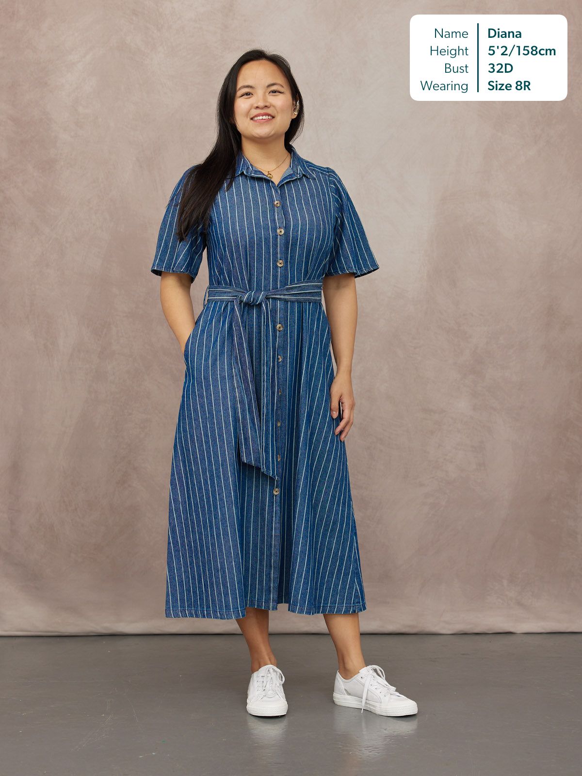 Mel Denim Shirt Dress - Denim Pinstripe