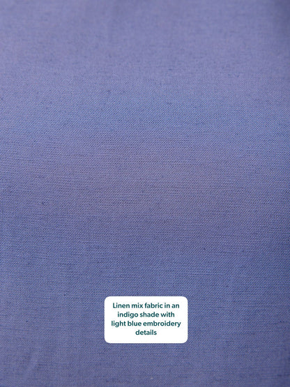 Violet Embroidered Sleeveless Top - Blue