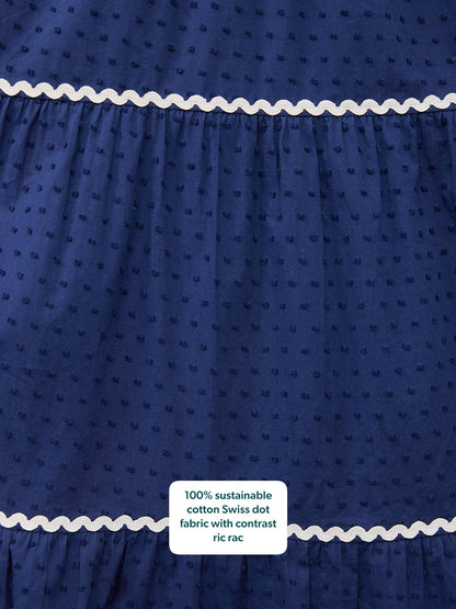 Nelly Ric Rac Dress - Navy & White