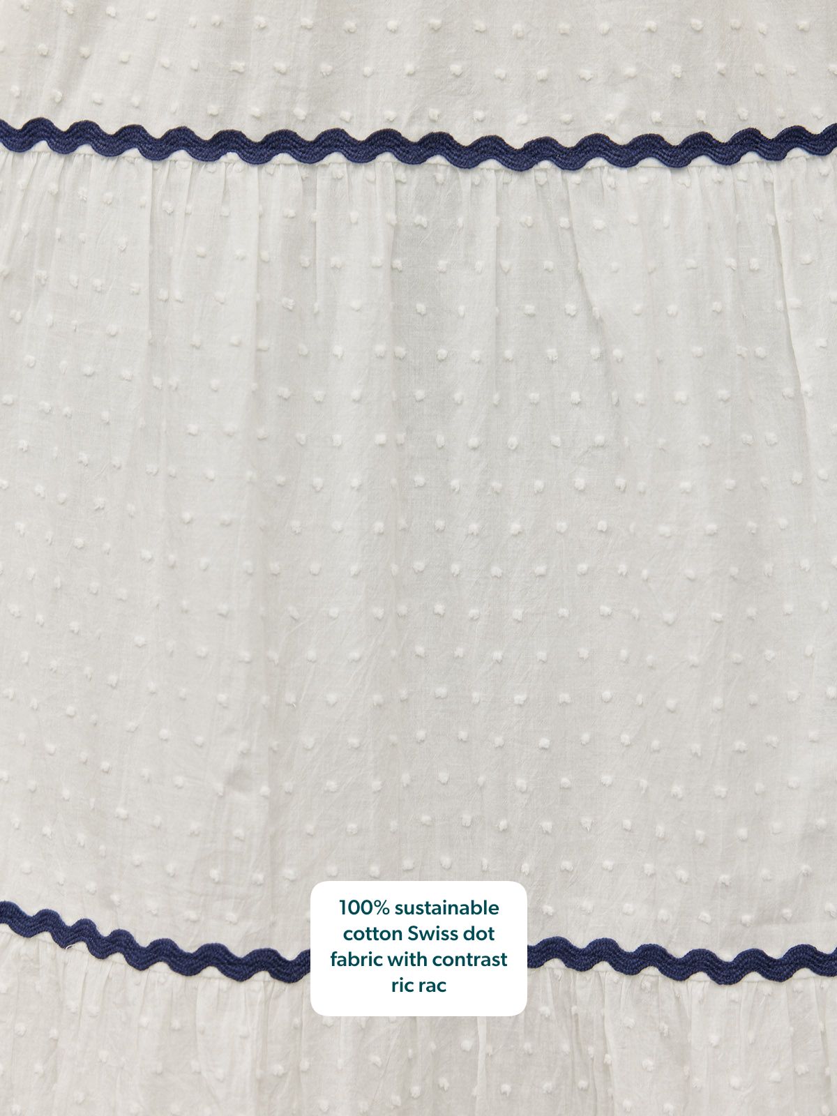 Nelly Ric Rac Dress - White & Navy