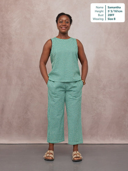 Tank Top & Trouser Bundle - Ruby & Rhianna - Green Gingham