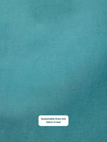 Rhiona Linen Shirt Dress - Teal